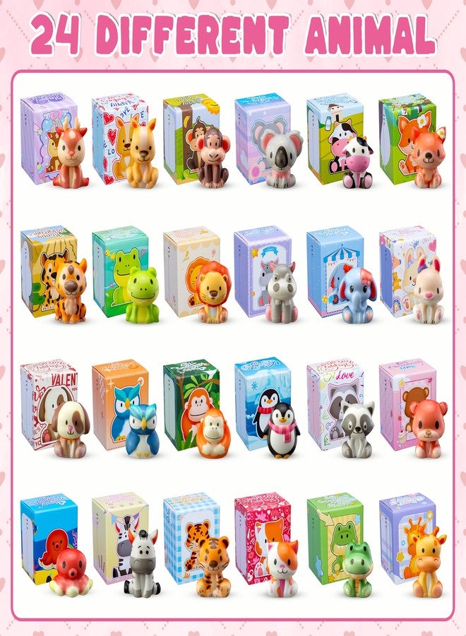 DMIGHT Valentines Day Gifts for Kids Party Favors 24PCS Safari Animal Squishy Toys,Goodie Bag Stuffers, Pinata Stuffers,Birthday Gifts for Boys & Girls,Treasure Chest Prizes,Classroom Prizes - Image 2